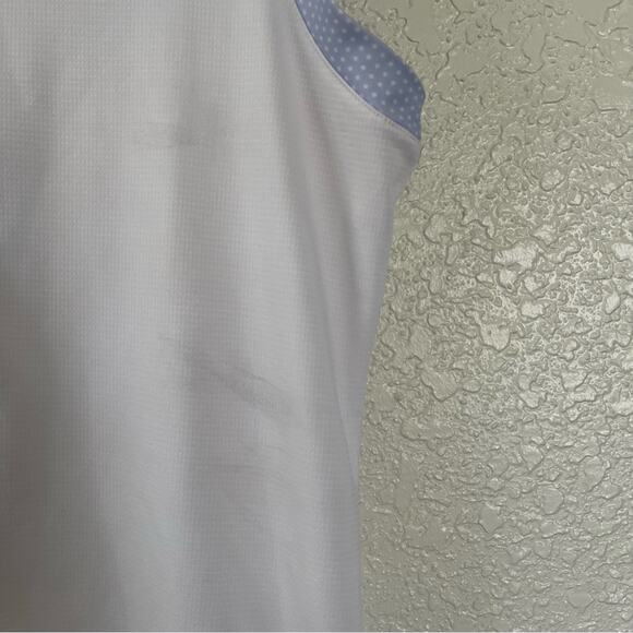 Adidas Pure Motion White/Blue Polo Golf Tank Top Size Medium - Picture 3 of 7